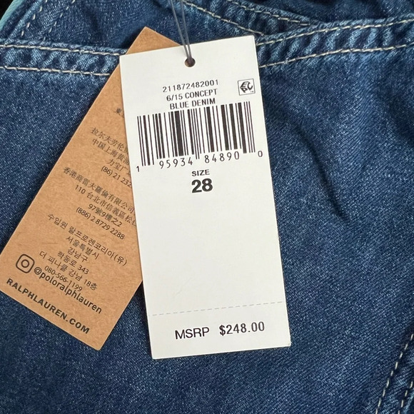 Polo Ralph Lauren Paperbag Utility High Rise Jogger Denim Jeans Size 28 - Picture 11 of 11